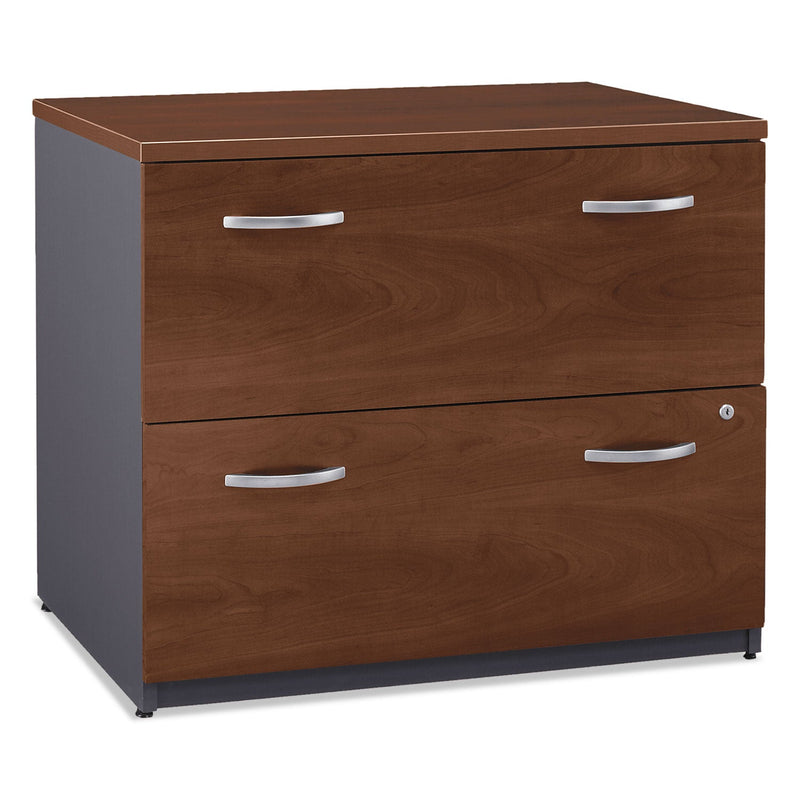 Bush Series C Lateral File, 2 Legal/Letter/A4/A5-Size File Drawers, Hansen Cherry/Graphite Gray, 35.75" x 23.38" x 29.88"