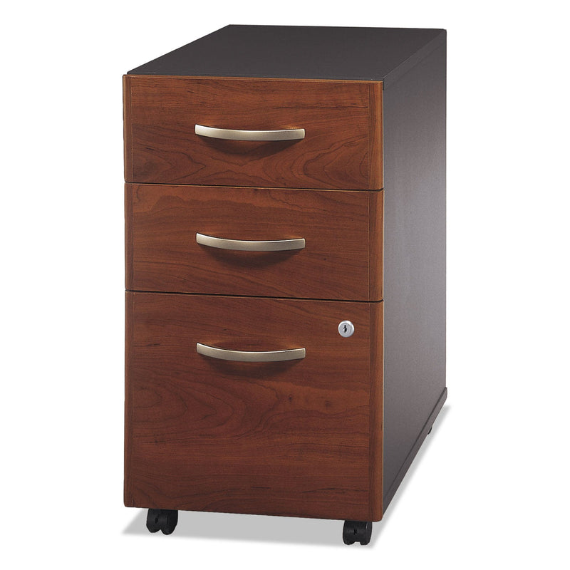 Bush Series C Mobile Pedestal File, Left/Right, 3-Drawers: Box/Box/File, Legal/Letter/A4/A5, Cherry/Gray, 15.75" x 20.25" x 27.88"