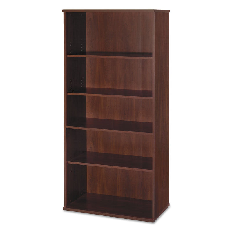 Bush Series C Collection Bookcase, Five-Shelf, 35.63w x 15.38d x 72.78h, Hansen Cherry