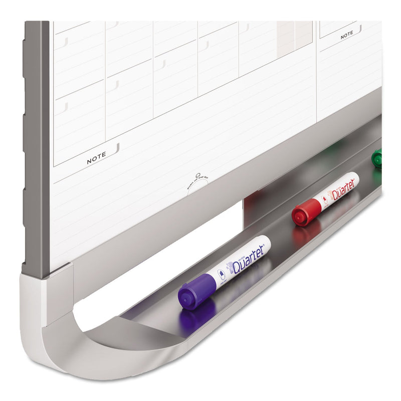 Quartet Prestige 2 Total Erase 3-Month Calendar Board, 36 x 24, White, Graphite Frame