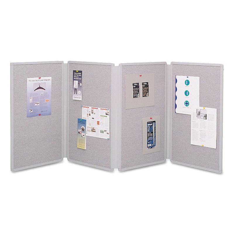 Quartet Tabletop Display Presentation Board, 72 x 30, Gray Surface, Gray Frame