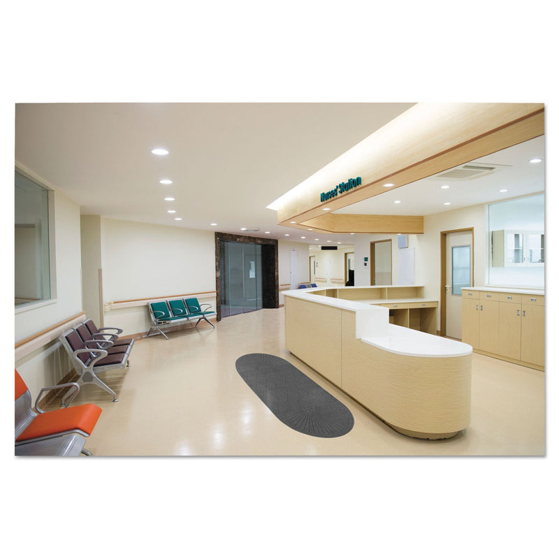 Guardian EcoGuard Diamond Floor Mat, Double Fan, 36 x 96, Charcoal