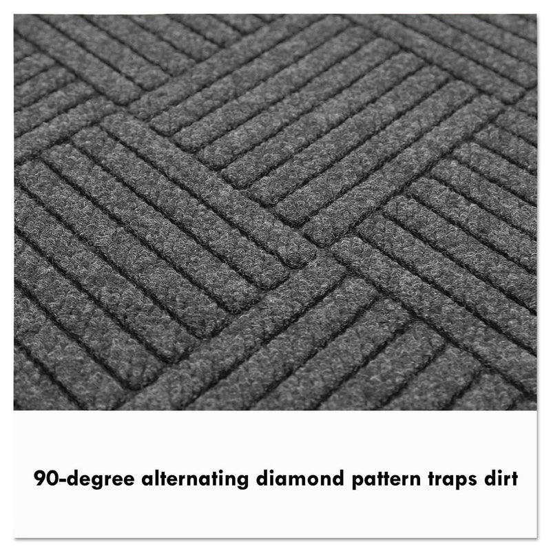 Guardian EcoGuard Diamond Floor Mat, Double Fan, 36 x 96, Charcoal
