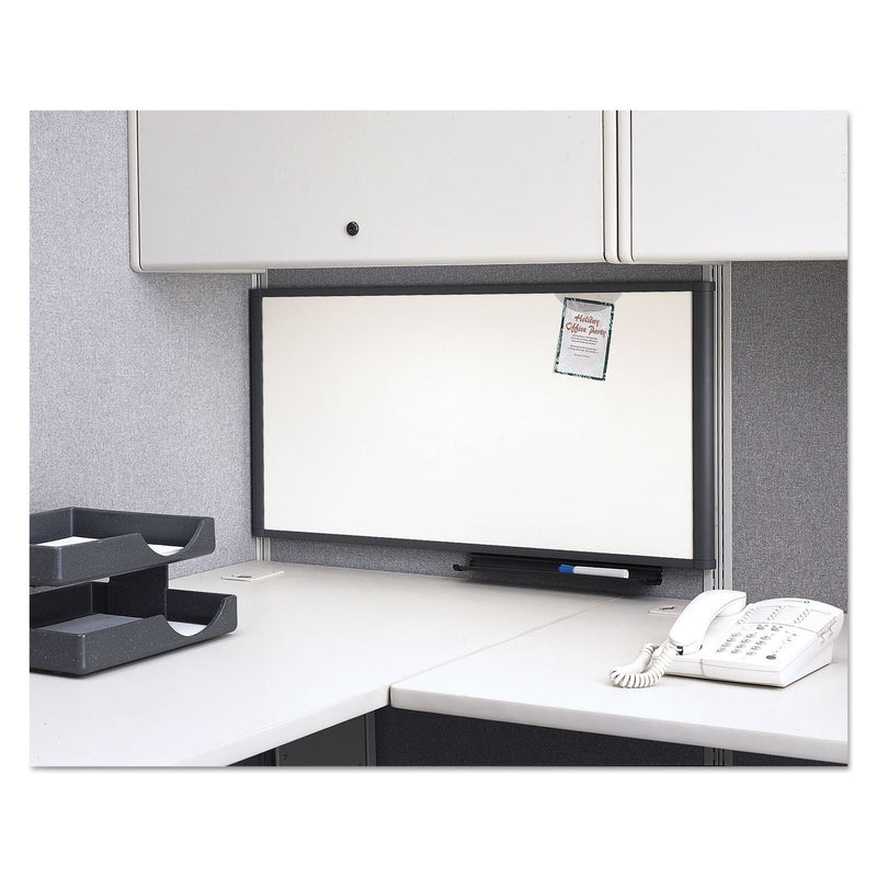 Quartet Prestige Cubicle Total Erase Whiteboard, 36 x 18, White Surface, Graphite Frame