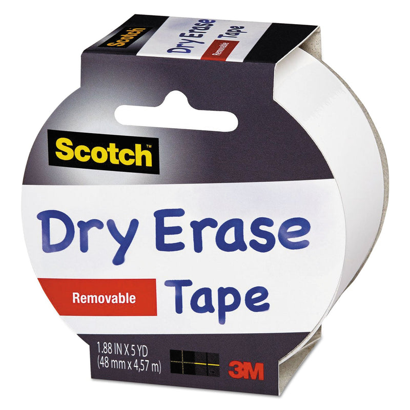 Scotch Dry Erase Tape, 3" Core, 1.88" x 5 yds, White