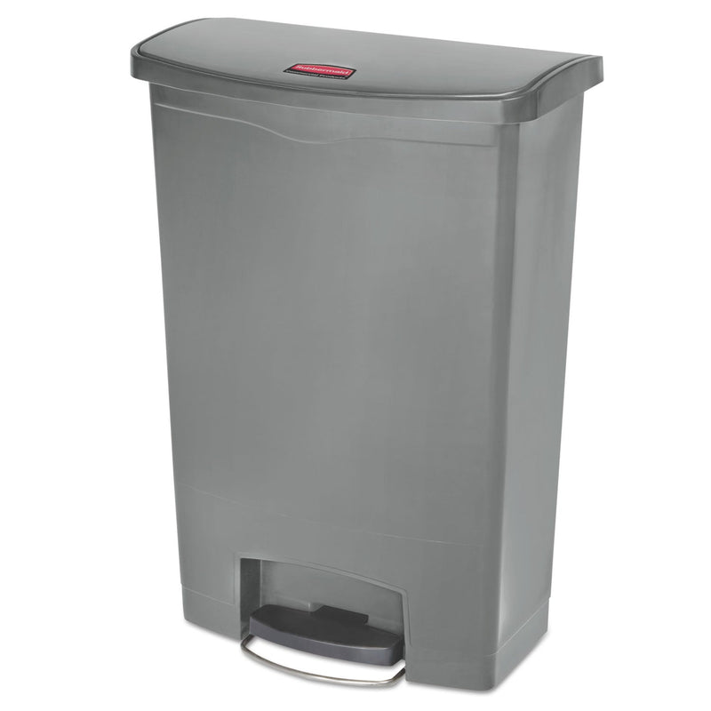 Rubbermaid Slim Jim Resin Step-On Container, Front Step Style, 24 gal, Gray