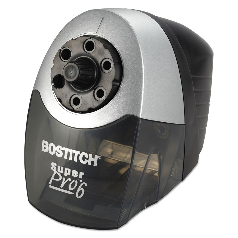 Bostitch Super Pro 6 Commercial Electric Pencil Sharpener, AC-Powered, 6.13 x 10.69 x 9, Gray/Black