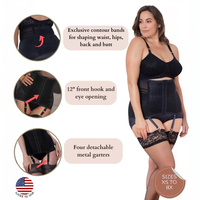 Style 21 | Waist Trainer / Girdle with Garters Firm Shaping