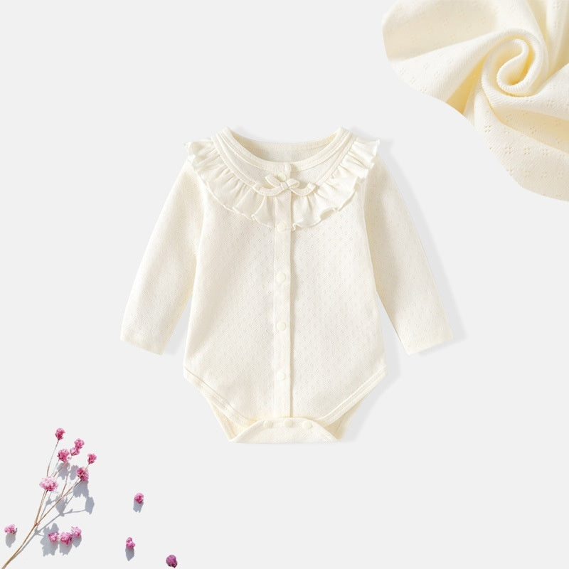 Baby Romper Sweet Jacquard Pure Cotton Crawling Suit Princess-style Clothing