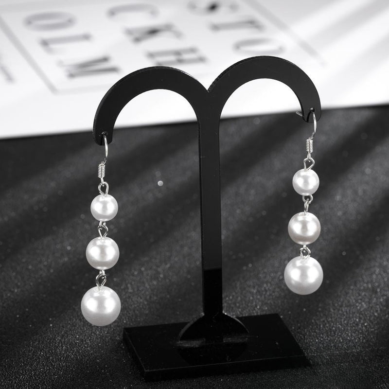 Imitation Pearl Pendant Dangle Drop Earrings