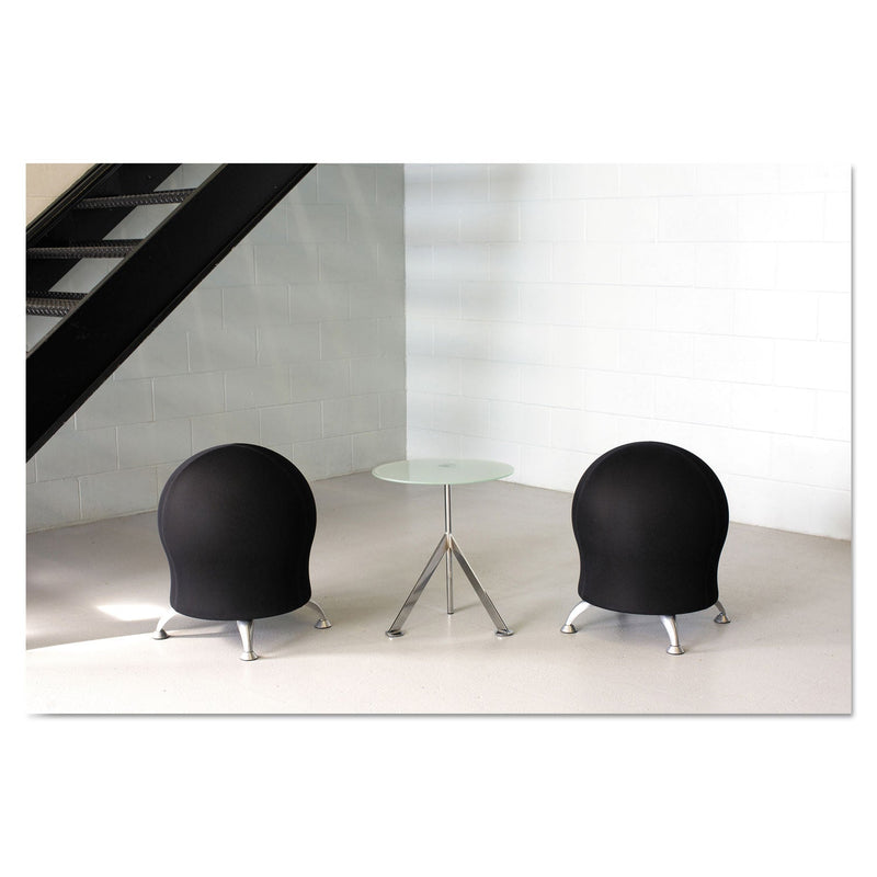 Safco Zenergy Ball Chair, Backless, Supports Up to 250 lb, Black Fabric Seat, Silver Base