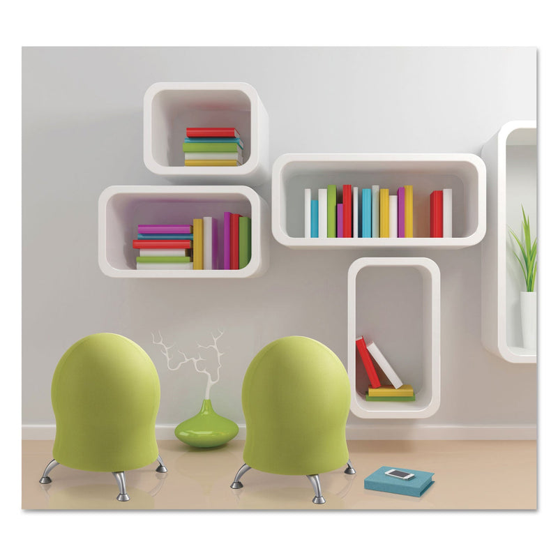 Safco Zenergy Ball Chair, Backless, Supports Up to 250 lb, Grass Fabric Seat, Silver Base