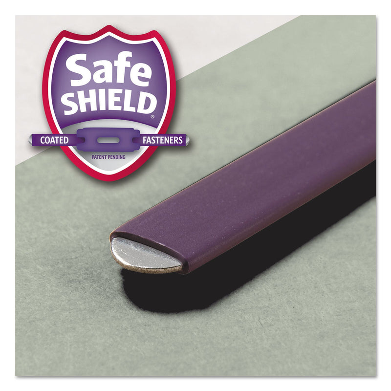 Smead End Tab Pressboard Classification Folders with SafeSHIELD Coated Fasteners, 3 Dividers, Letter Size, Gray-Green, 10/Box