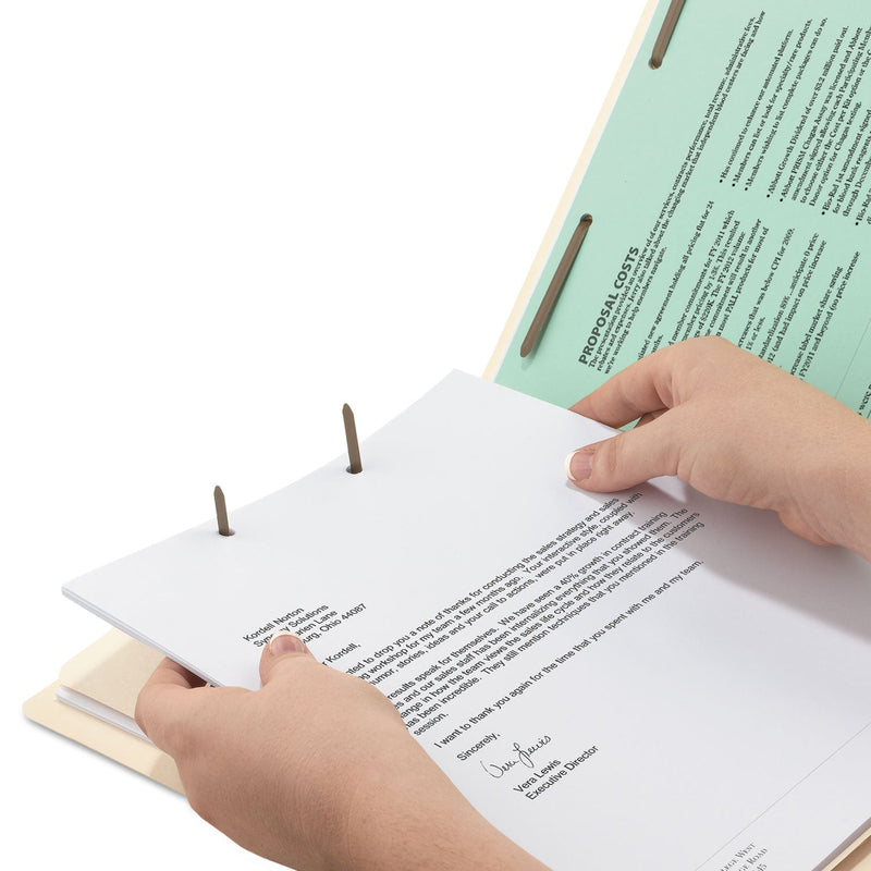 Smead Manila Four- and Six-Section Top Tab Classification Folders, 1 Divider, Letter Size, Manila, 10/Box