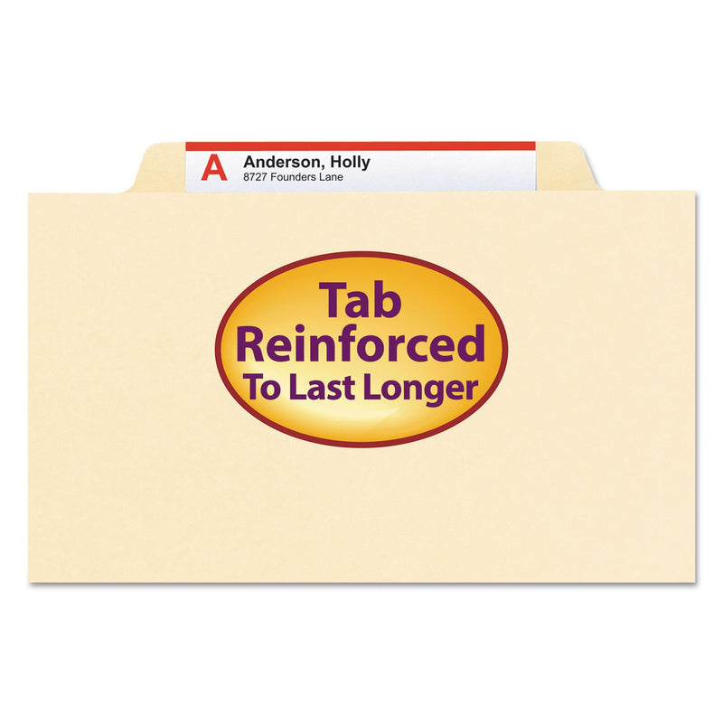 Smead Manila Four- and Six-Section Top Tab Classification Folders, 1 Divider, Letter Size, Manila, 10/Box