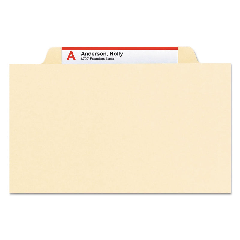 Smead Manila Four- and Six-Section Top Tab Classification Folders, 1 Divider, Legal Size, Manila, 10/Box