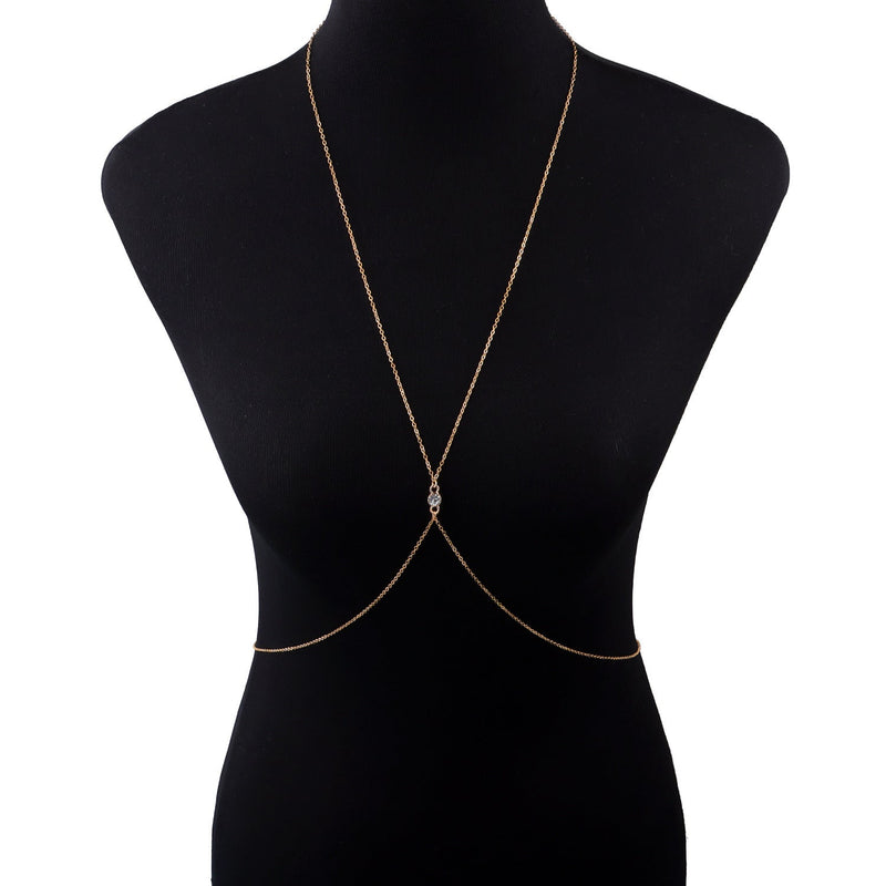 Women Sexy Body Chain Rhinestone Crystal Summer Beach Harness Jewelry