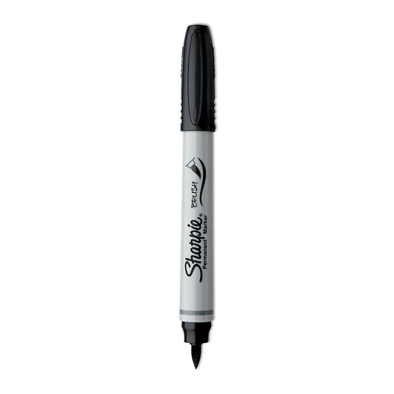 Sharpie Brush Tip Permanent Marker, Medium Brush Tip, Black, Dozen