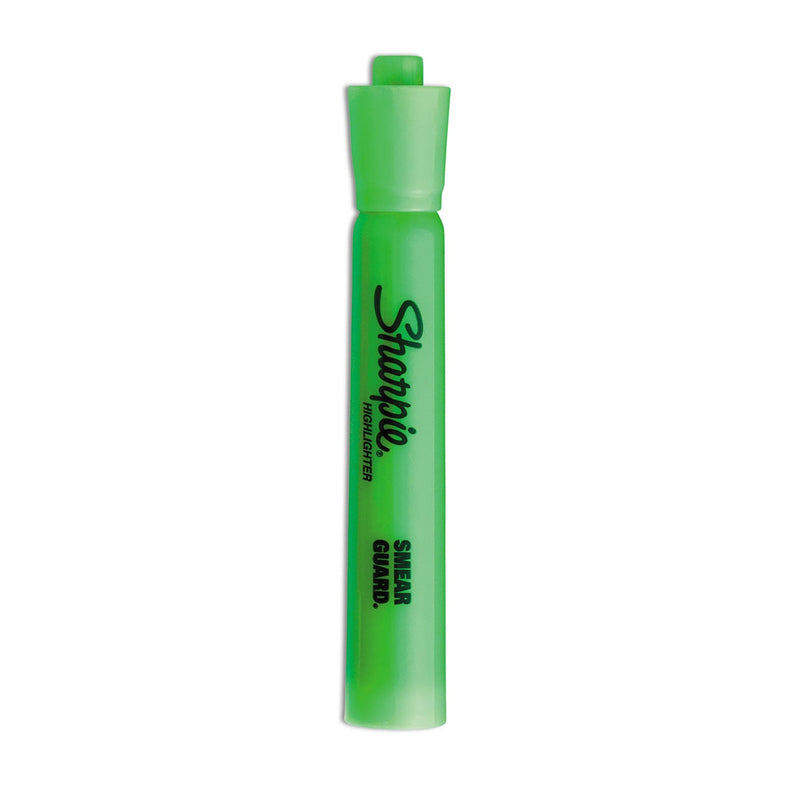 Sharpie Tank Style Highlighters, Fluorescent Green Ink, Chisel Tip, Green Barrel, Dozen
