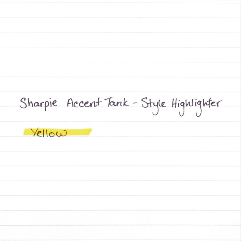 Sharpie Tank Style Highlighters, Yellow Ink, Chisel Tip, Yellow Barrel, Dozen