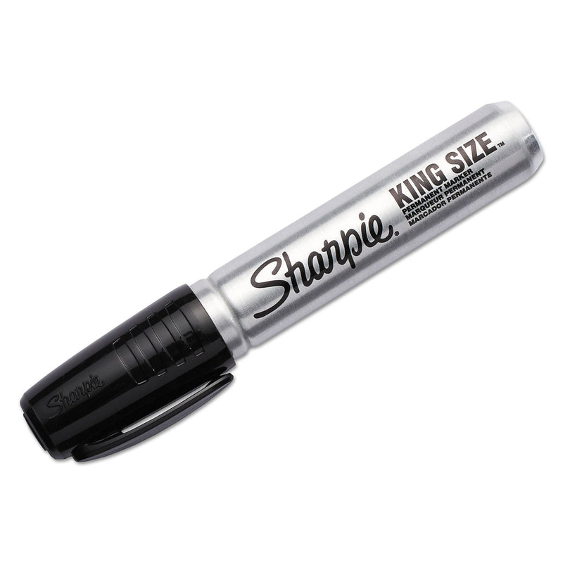 Sharpie King Size Permanent Marker, Broad Chisel Tip, Black, 4/Pack