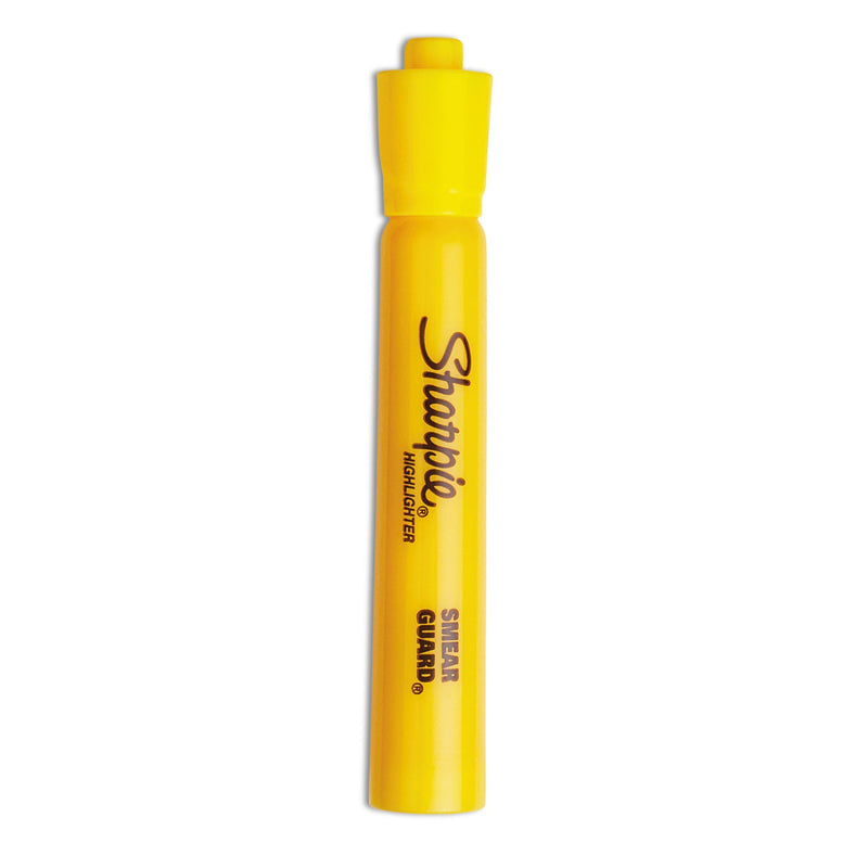 Sharpie Tank Style Highlighters, Yellow Ink, Chisel Tip, Yellow Barrel, Dozen