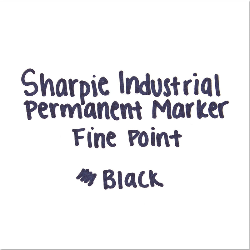 Sharpie Industrial Permanent Marker, Fine Bullet Tip, Black, Dozen