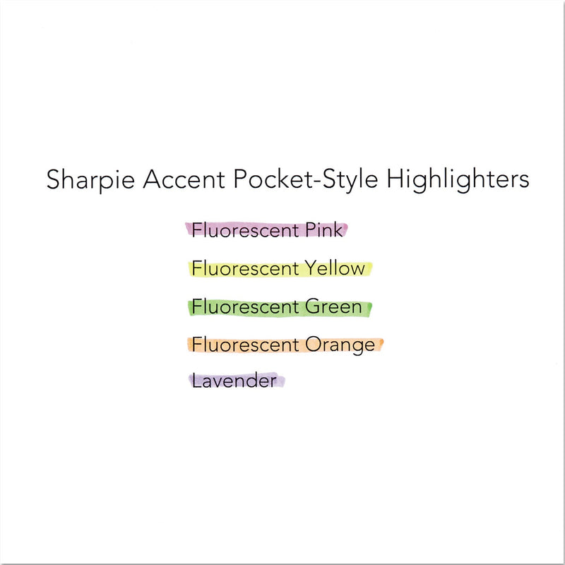 Sharpie Pocket Style Highlighters, Fluorescent Yellow Ink, Chisel Tip, Yellow Barrel, Dozen