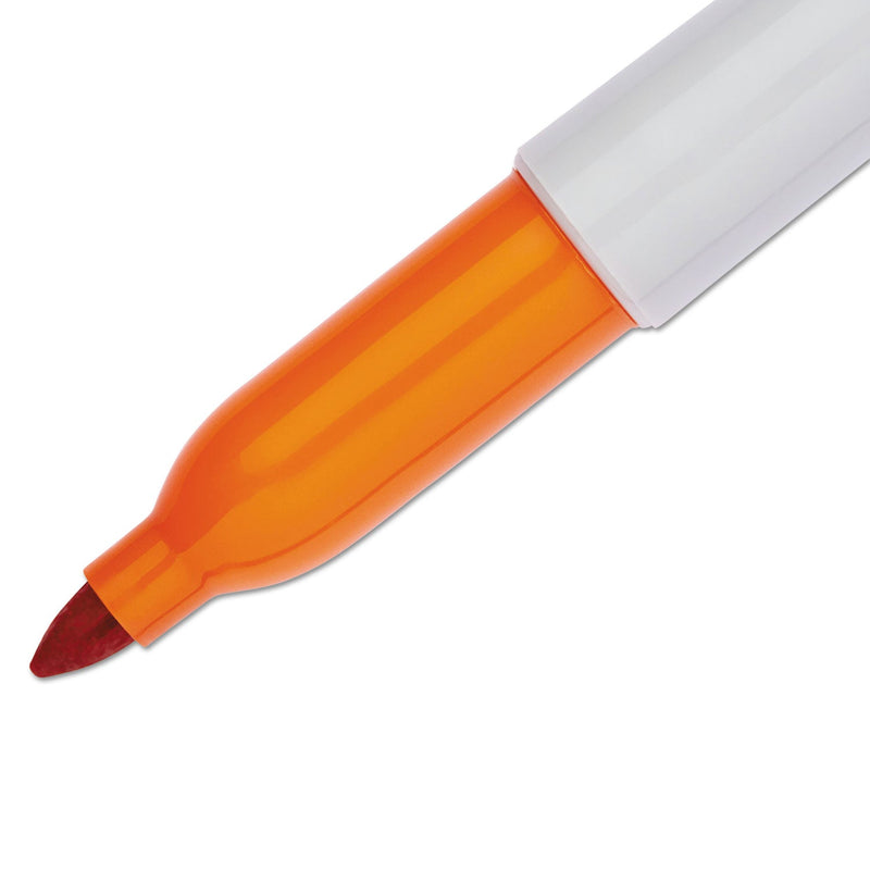 Sharpie Fine Tip Permanent Marker, Fine Bullet Tip, Orange, Dozen