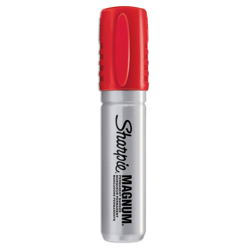 Sharpie Magnum Permanent Marker, Broad Chisel Tip, Red