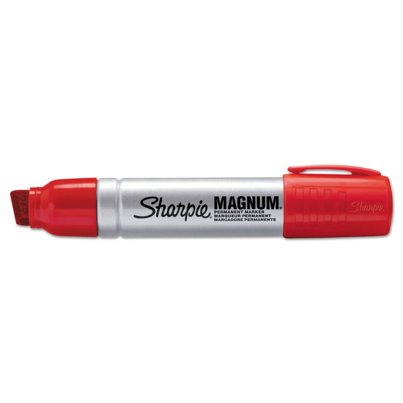 Sharpie Magnum Permanent Marker, Broad Chisel Tip, Red