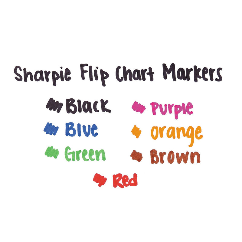 Sharpie Flip Chart Marker, Broad Bullet Tip, Black, 8/Pack