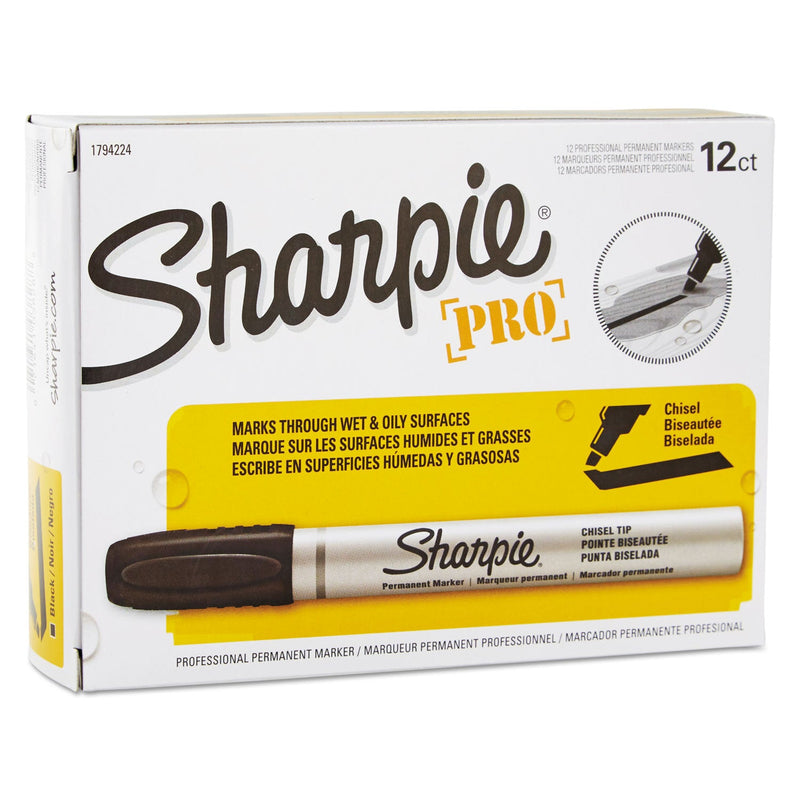 Sharpie Durable Metal Barrel Permanent Marker, Broad Chisel Tip, Black