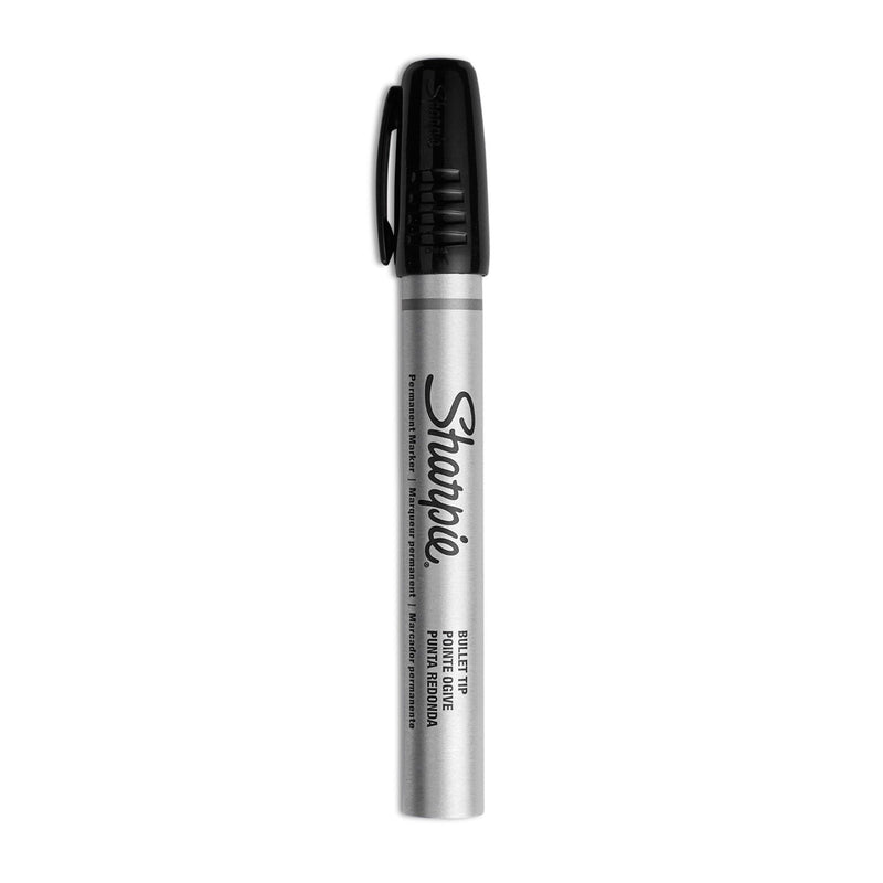 Sharpie Durable Metal Barrel Permanent Marker, Medium Bullet Tip, Black