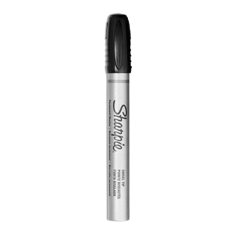 Sharpie Durable Metal Barrel Permanent Marker, Broad Chisel Tip, Black