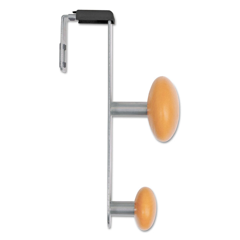 Alba Cubicle Garment Peg, 2-Hook, 1 1/5 x 1 3/8 x 7 9/10, Metallic Gray