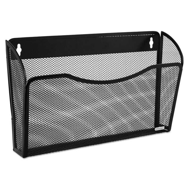 Rolodex Single Pocket Wire Mesh Wall File, Letter Size, 14" x 3.27" x 8.5", Black