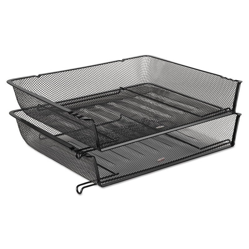 Rolodex Mesh Stacking Side Load Tray, 1 Section, Letter Size Files, 14.25" x 10.13" x 2.75", Black