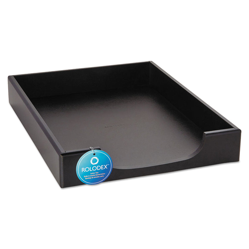 Rolodex Wood Tones Desk Tray, 1 Section, Letter Size Files, 8.5" x 11", Black