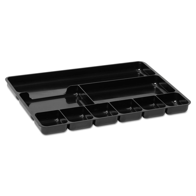 Rubbermaid Regeneration Nine-Section Drawer Organizer, 14 x 9.13 x 1.13, Plastic, Black
