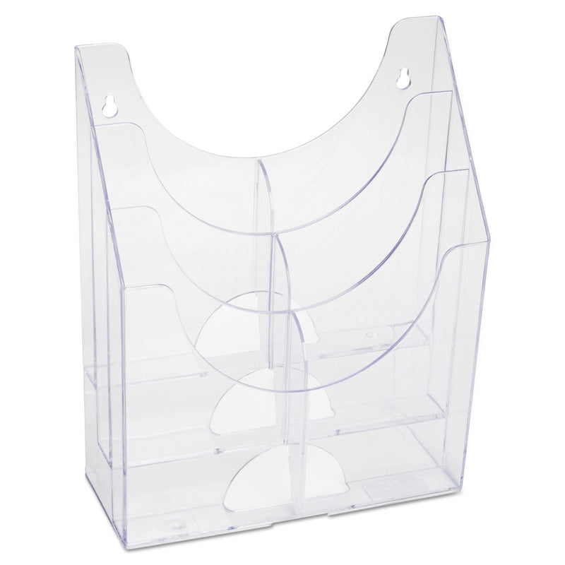 Rubbermaid Optimizers Multipurpose Six-Pocket Organizer, 9.75w x 4.25d x 12h, Clear