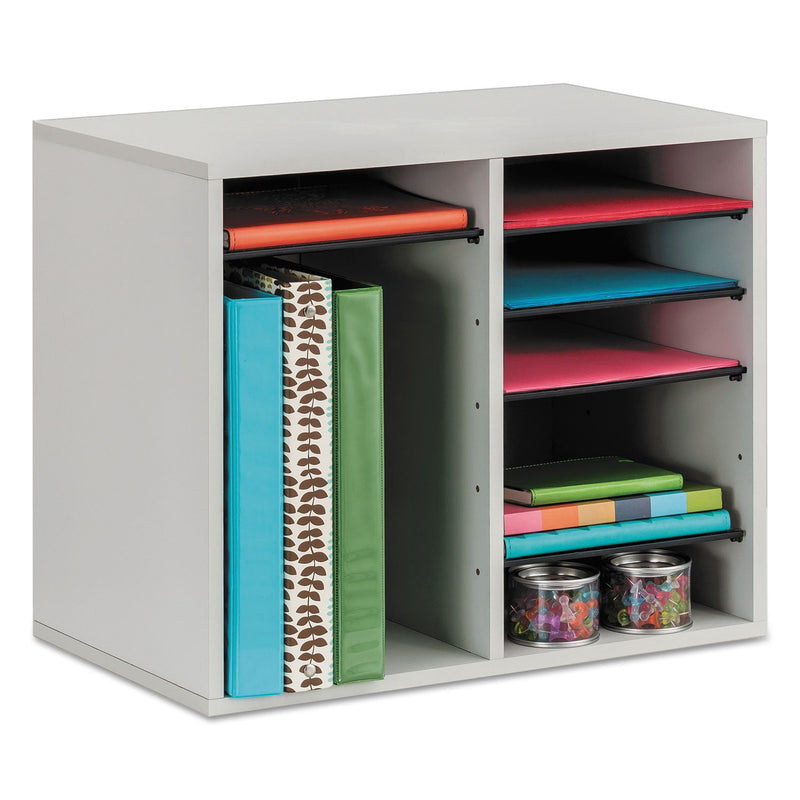 Safco Fiberboard Literature Sorter, 12 Compartments, 19.63 x 11.88 x 16.13, Gray