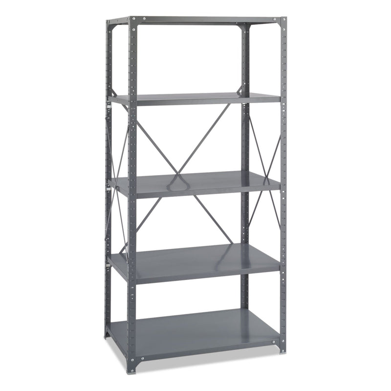 Safco Commercial Steel Shelving Unit, Five-Shelf, 36w x 24d x 75h, Dark Gray