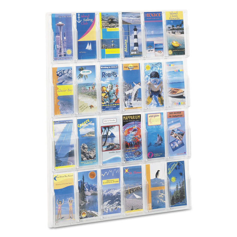 Safco Reveal Clear Literature Displays, 24 Compartments, 30w x 2d x 41h, Clear