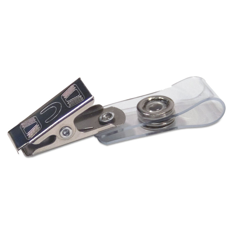 Advantus Badge Straps with Clips, 0.38" x 2.75", Clear, 100/Box