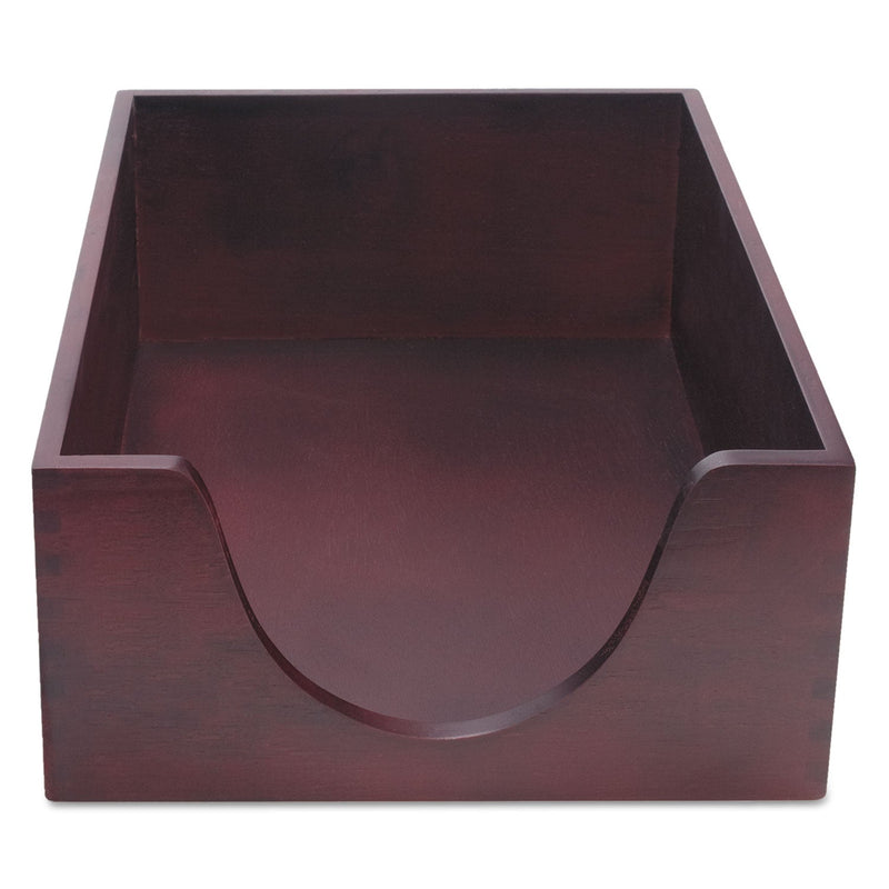 Carver Double-Deep Hardwood Stackable Desk Trays, 1 Section, Legal Size Files, 10.13" x 12.63" x 5", Mahogany