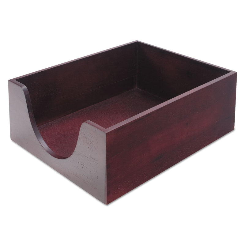 Carver Double-Deep Hardwood Stackable Desk Trays, 1 Section, Letter Size Files, 10.13" x 12.63" x 5", Mahogany