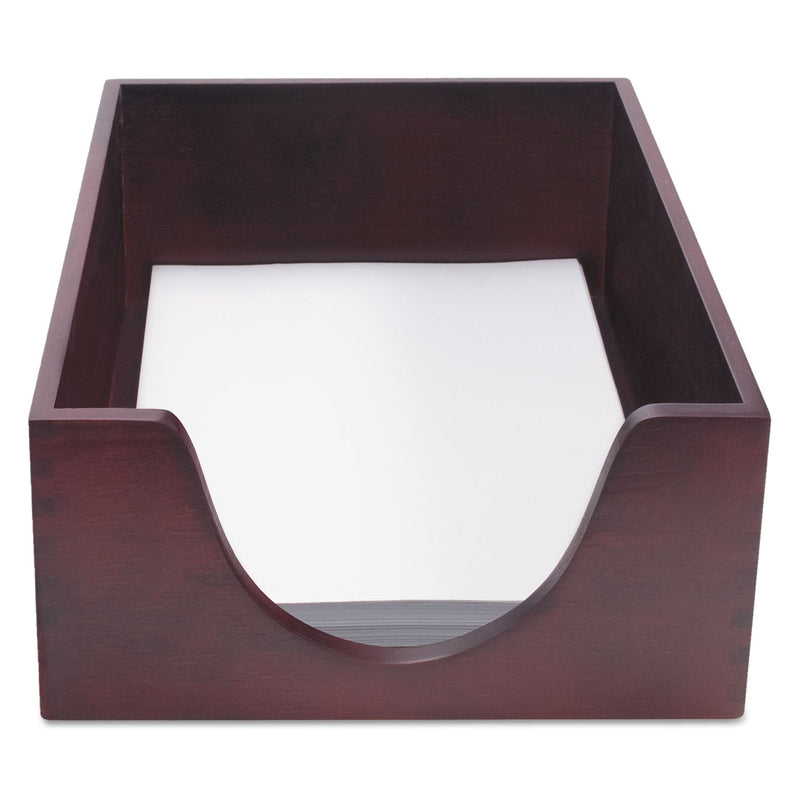 Carver Double-Deep Hardwood Stackable Desk Trays, 1 Section, Letter Size Files, 10.13" x 12.63" x 5", Mahogany