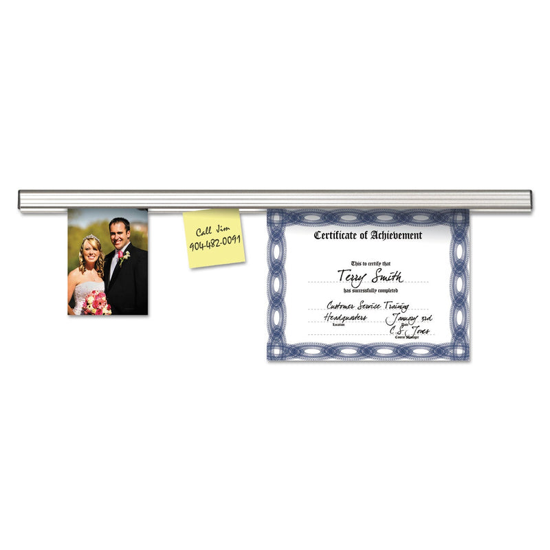 Advantus Grip-A-Strip Display Rail, 24 x 1.5, Aluminum Finish