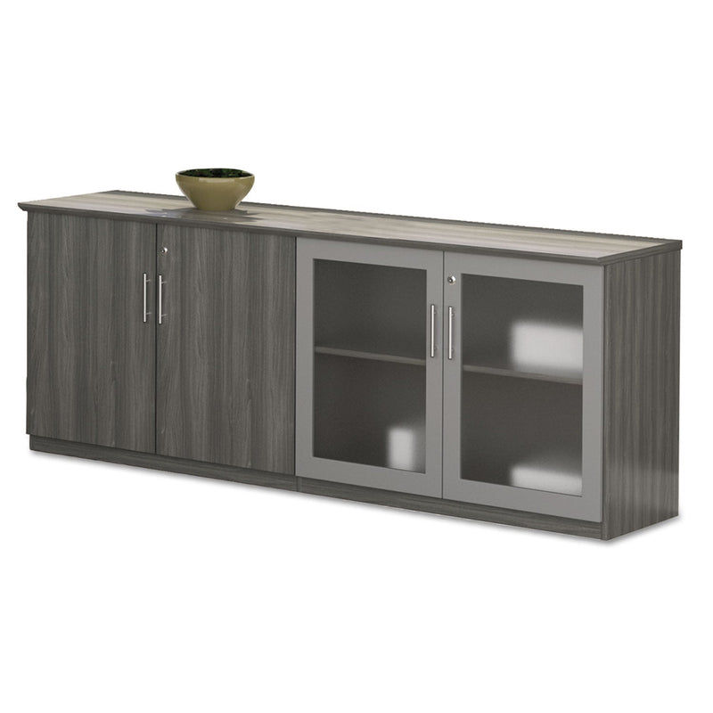 Safco Medina Series Low Wall Cabinet with Doors, 72w x 20d x 29 1/2h, Gray Steel, Box1